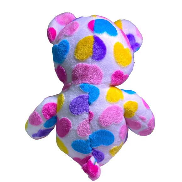 Build A Bear Colorful Hearts Bear W/Sparkle Hearts Valentines Plush 2019 - Picture 3 of 12
